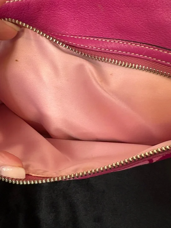 Coach Rare Laura Signature Canvas Leather Should Bag Vibrant Pink - Picture 7 of 16